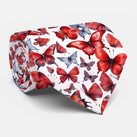Cravate L'art des papillons aquarelles (Roulé)