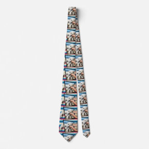 Cravate L'Art Dimensionnel Chien Blanc,