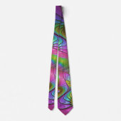 Cravate L'Art Fractal Abstrait, Lumineux Et Coloré (Dos)