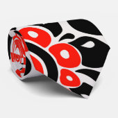 Cravate L'art populaire ukrainien motif floral abstact (Roulé)