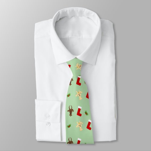 Cravate Last-Minute Gift Alert: Festive Goat Pattern Tie (Attaché)