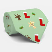 Cravate Last-Minute Gift Alert: Festive Goat Pattern Tie (Roulé)
