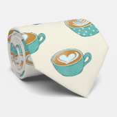 Cravate Latte Art dans de mignons cafés bleus (Roulé)