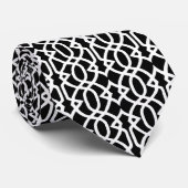Cravate Lattice noir et blanc (Roulé)