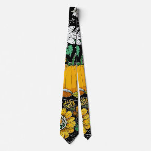 Cravate L'automne encore vie avec citrouille