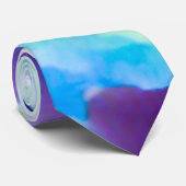 Cravate Lavage de couleur - bleue, pourpre, Aqua (Roulé)