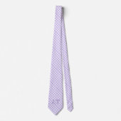 Cravate Lavande à look pointu En vichy Motif Monogramme (Devant)