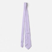 Cravate Lavande à look pointu En vichy Motif Monogramme (Dos)