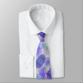 Cravate Lavande Abstraite pourpre N vert Floral (Attaché)