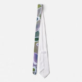 Cravate Lavande Abstraite violet olive vert et blanc (Dos)