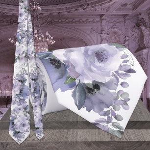 Cravate Lavande gris argent mousseux Mariage mauve