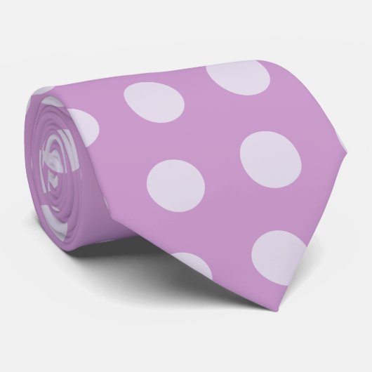 Cravate Lavande + points lilas (Roulé)