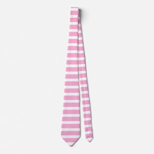 Cravate Lavande rose blanc simple horizontale triée (Devant)