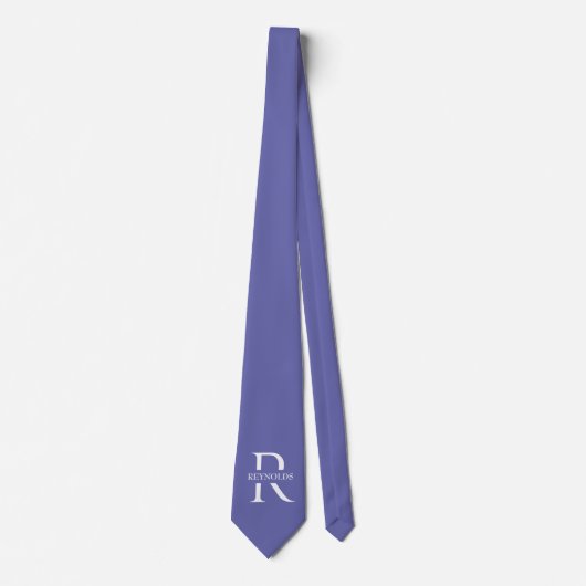 Cravate Lavande violet Monogramme & Nom Conception (Devant)