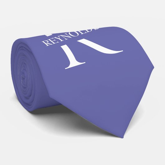 Cravate Lavande violet Monogramme & Nom Conception (Roulé)
