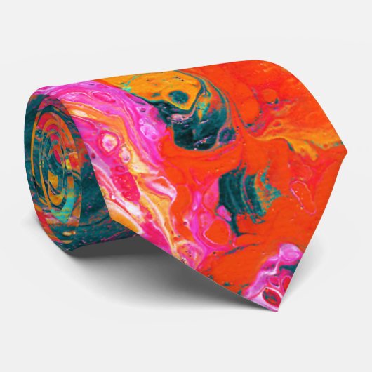 Cravate Lave Abstraite (Roulé)