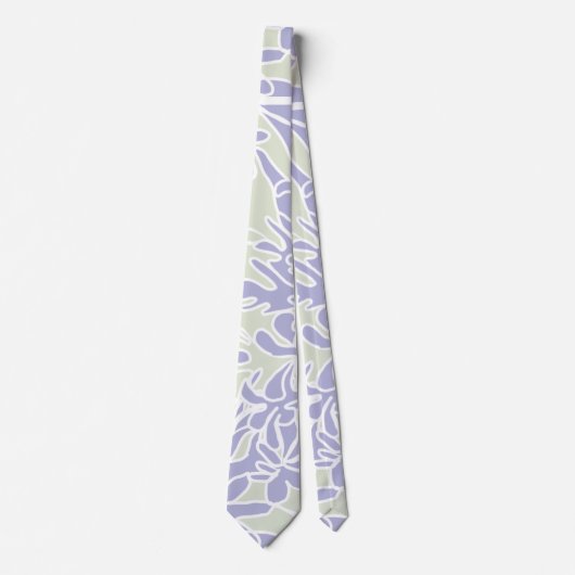 Cravate Lavender Agapanthus Flower Sage Green (Devant)