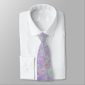 Cravate Lavender Dream Neon Pastel Encre d'alcool Abstrait (Attaché)