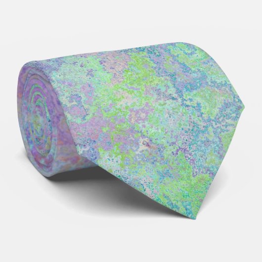 Cravate Lavender Dream Neon Pastel Encre d'alcool Abstrait (Roulé)