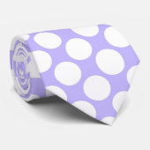 Cravate Lavender Jumbo Polka Dots Custom Necktie (Roulé)