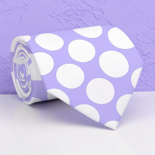 Cravate Lavender Jumbo Polka Dots Custom Necktie