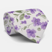 Cravate Lavender & sage floral tie (Roulé)