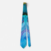 Cravate Laver en Aquarelle Turquoise Lumineuse (Devant)