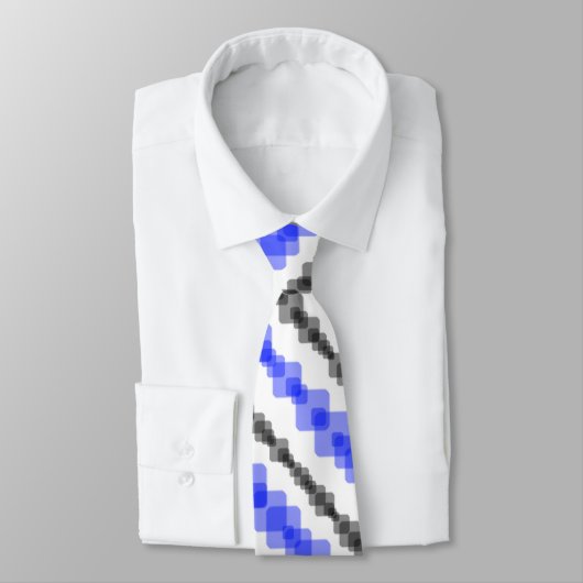 Cravate Layered Blue And Black Squared On White Pattern (Attaché)