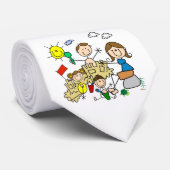 Cravate Le bâton figure l'amusement de plage de famille (Roulé)