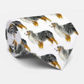 Cravate Le berger australien debout (Roulé)