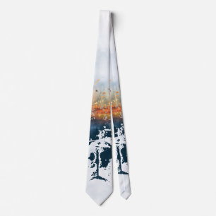 Cravate Le bulldog français et le paysage mêlent design ab