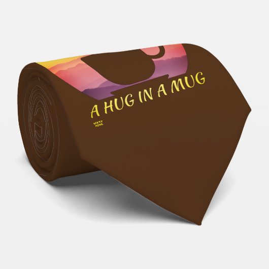 CRAVATE "LE CAFÉ EST COMME UN HUG DANS UN BOUG" (Roulé)