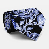 Cravate Le calmar et le bleu de minuit de rose (Roulé)