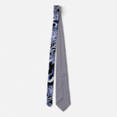 Cravate Le calmar et le bleu de minuit de rose (Dos)