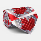 Cravate Le Canada avec les drapeaux américains (Roulé)