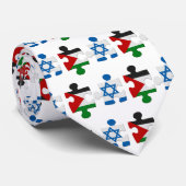 Cravate Le casse-tête des drapeaux du conflit israélo-pale (Roulé)