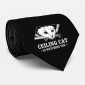 Cravate Le chat de plafond vous observe (Roulé)