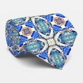 Cravate le coeur de mandala bleu (Roulé)