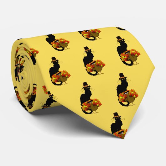 Cravate Le Conversation Noir Thanksgiving (Roulé)