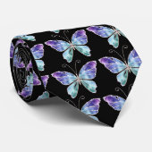 Cravate Le cool ombrage le papillon d'ailes d'arc-en-ciel (Roulé)