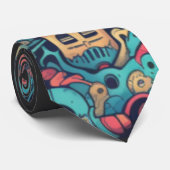 Cravate Le crâne mexicain, Dia De Los Muer, (Roulé)