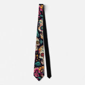 Cravate Le crâne sucre s'épanouit (Devant)