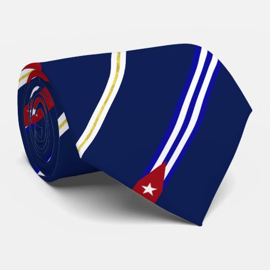 Cravate Le Cubain barre le drapeau (Roulé)