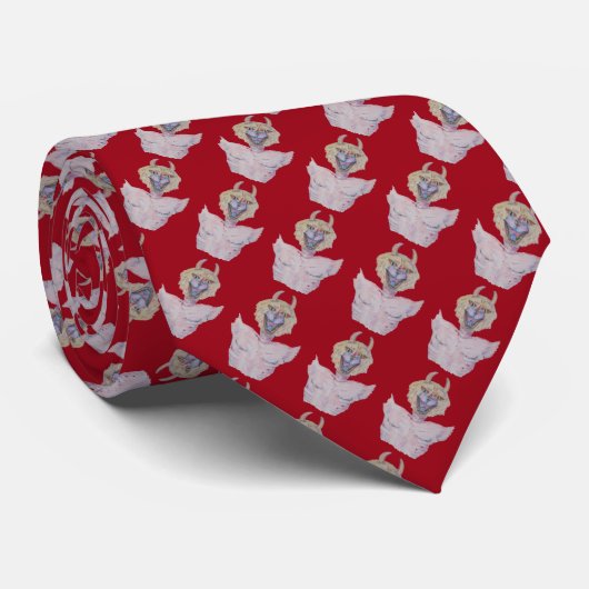 Cravate le démon avec des klaxons et le rouge observe le (Roulé)