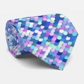 Cravate Le "dragon mesure" - le bleu, l'orchidée et la (Roulé)