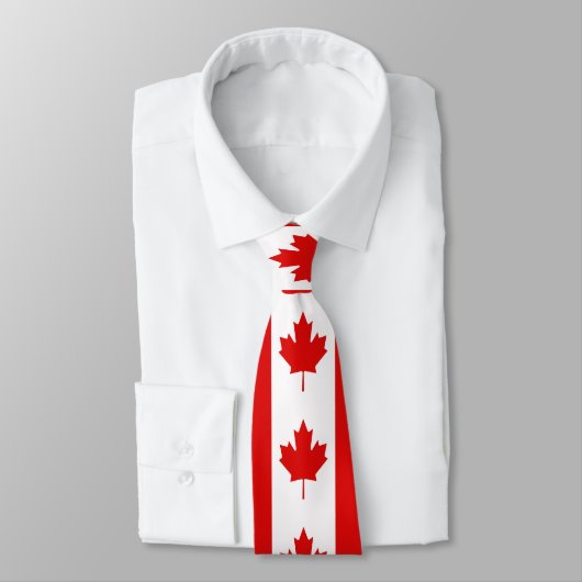 Cravate Le drapeau de la Feuille d'érable du Canada (Attaché)