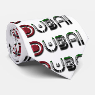 Cravate Le drapeau des EAU de ville de Dubaï colore la