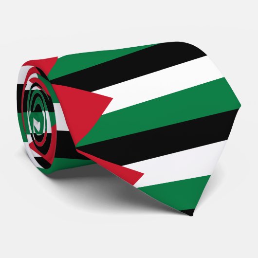 Cravate Le drapeau palestinien (علمفلسطين) (Roulé)