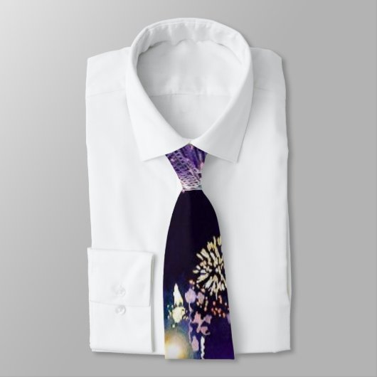 Cravate Le "feu art d'aquarelle de feux d'artifice dans (Attaché)