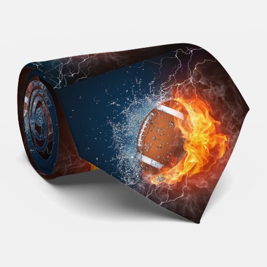 CRAVATE LE FOOTBALL DU FEU ET DE GLACE (Roulé)